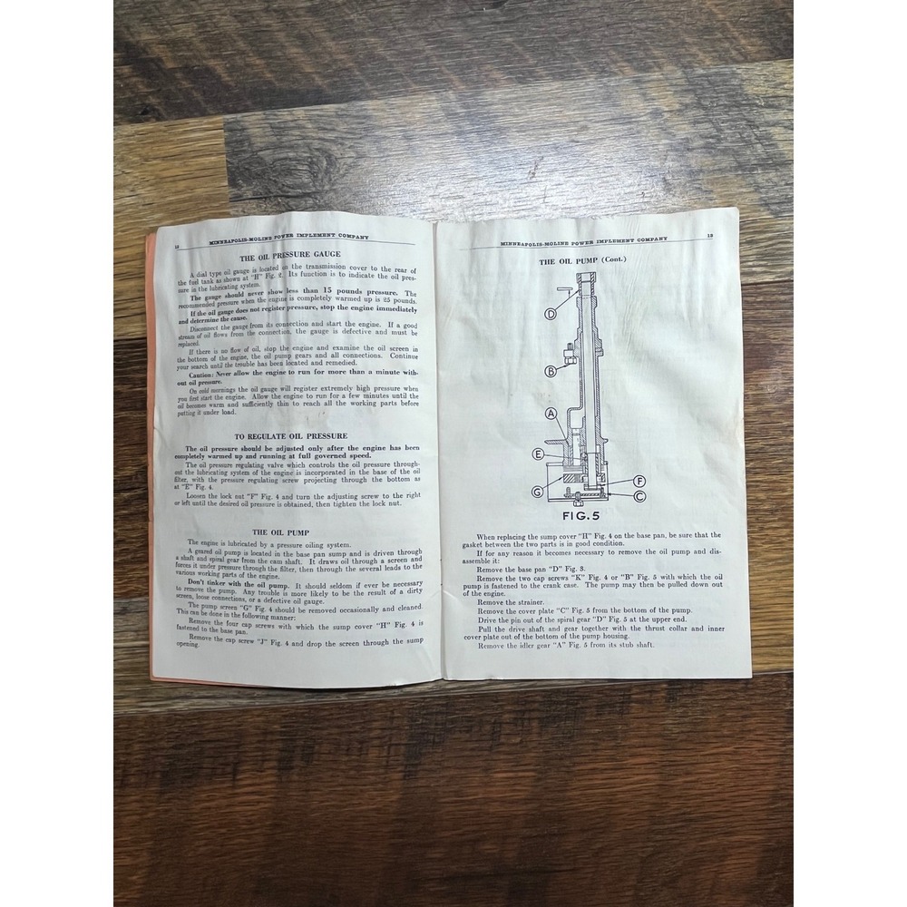 Vintage Minneapolis-Moline Model U Tractor Service Manual Implement Co Repair - Picture 3 of 3